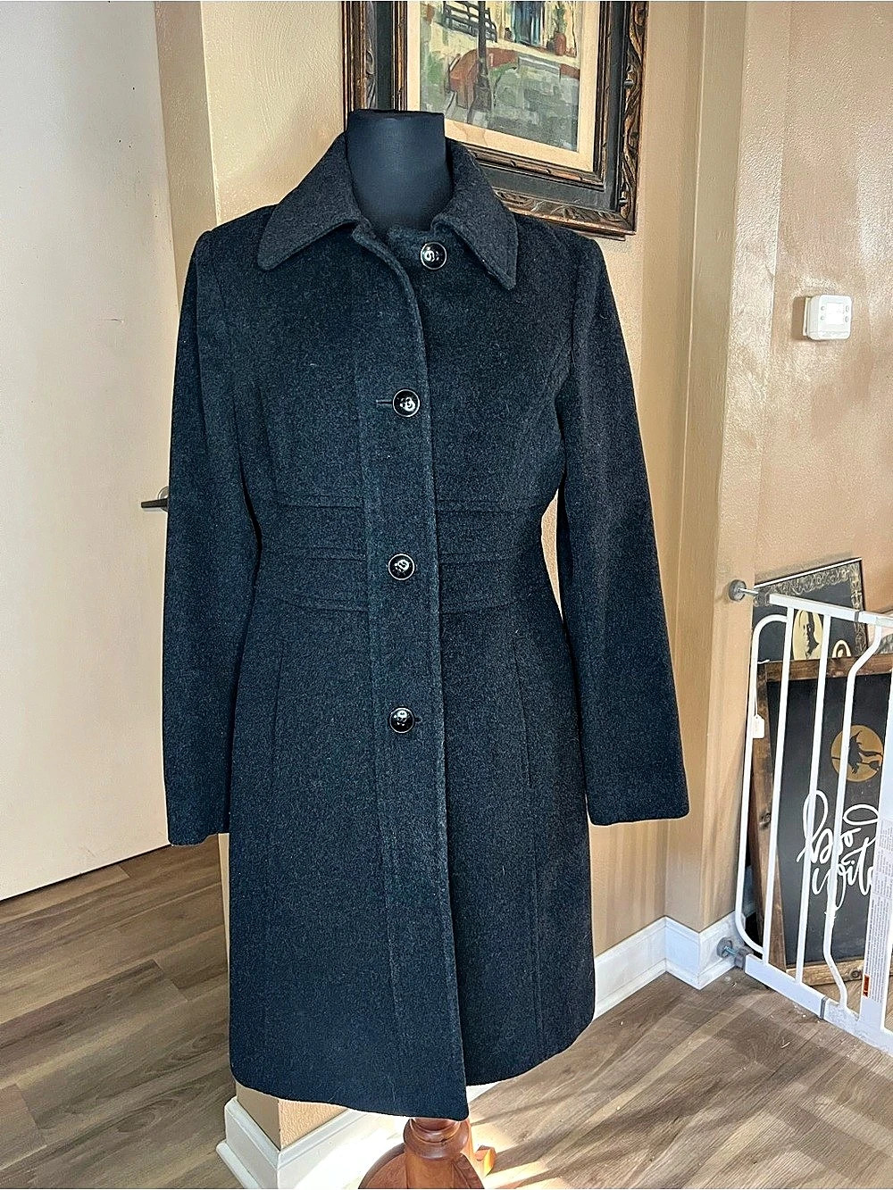 Anne Klein Pea Coat in Black Size 8